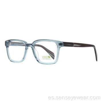 Mujeres personalizadas Custom Square Bevel Eco Acetate Marco óptico